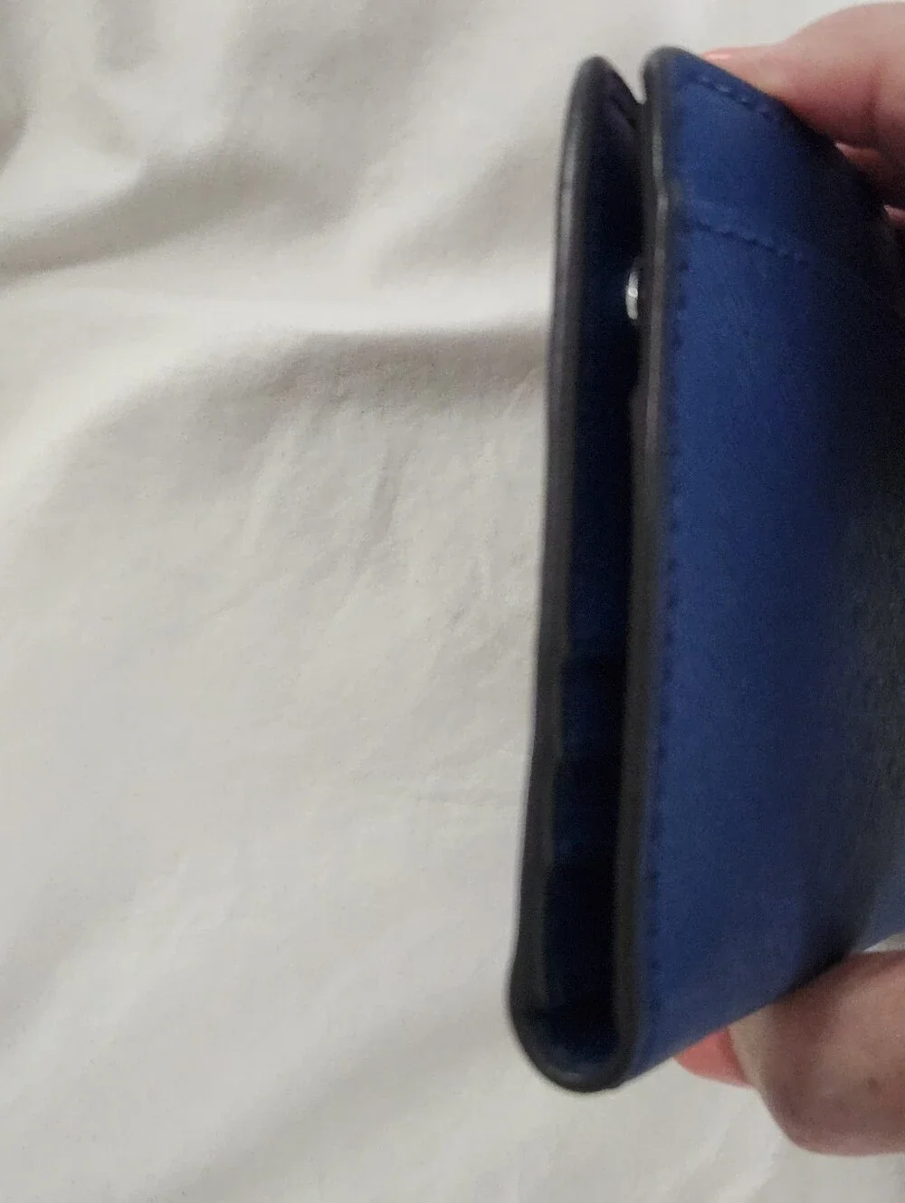 Michael Kors Jet Set Travel Saffiano Leather Bifold Zipper Wallet Blue